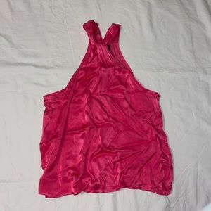 Do+be silky hot pink halter top